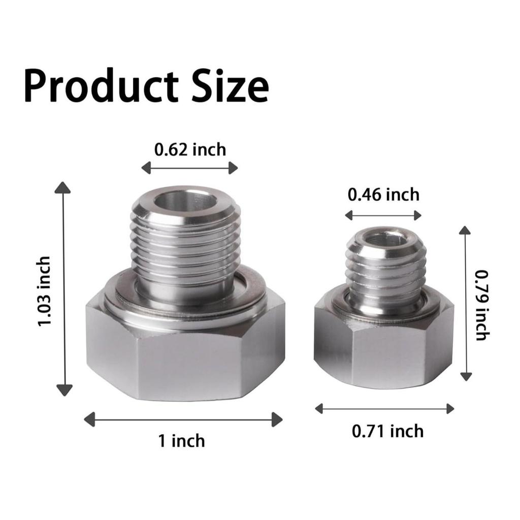 Hydraulic Pressure Sensor Adapter: M16x1.5/M12x1.5 To 1/8" NPT
