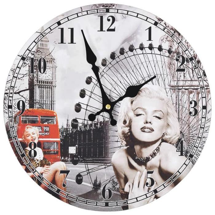 VidaXL Horloge Murale Vintage, Pendule Murale, Décoration de Chambre à Coucher Cuisine Bureau Salon Maison Intérieur, 50628
