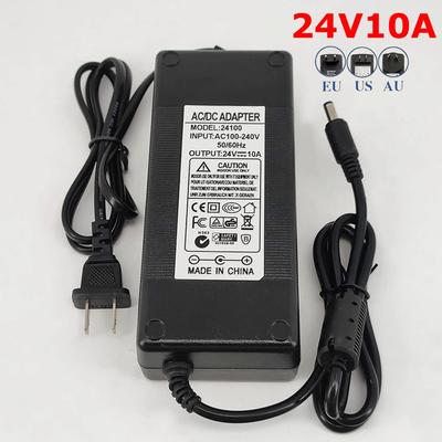 110V 220V 100-240V AC To DC 24V 10A  Power Adapter Supply Charger Adapter 5.5mm X 2.5mm Plug US EU AU Plug 24V/10A Power Supply