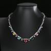 New Jewelry Necklace Light Luxury Inlaid With Geometric Colored Zircon Collarbone Chain Dopamine High-end Niche Women