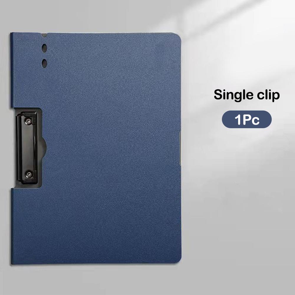 

A4 Винтажная складная горизонтальная папка с двойным зажимом для документов, органайзер для документов с обложкой, для бизнеса, студентов, магазина канцелярских принадлежностей Single Clip темно-синий