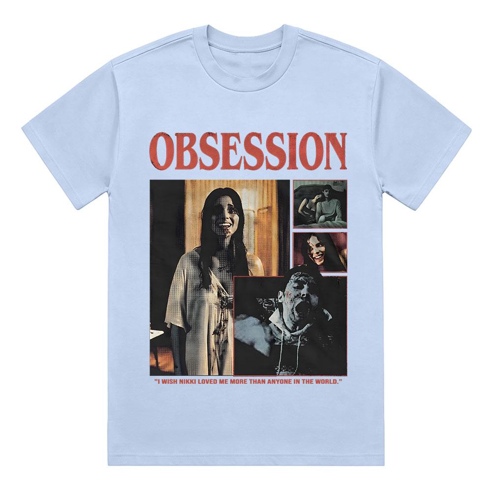 Vintage Obsession 2026 T-Shirt Film Horror Unisex Regalo per Appassionati Horror Magliette in Cotone Film Thriller Streetwear