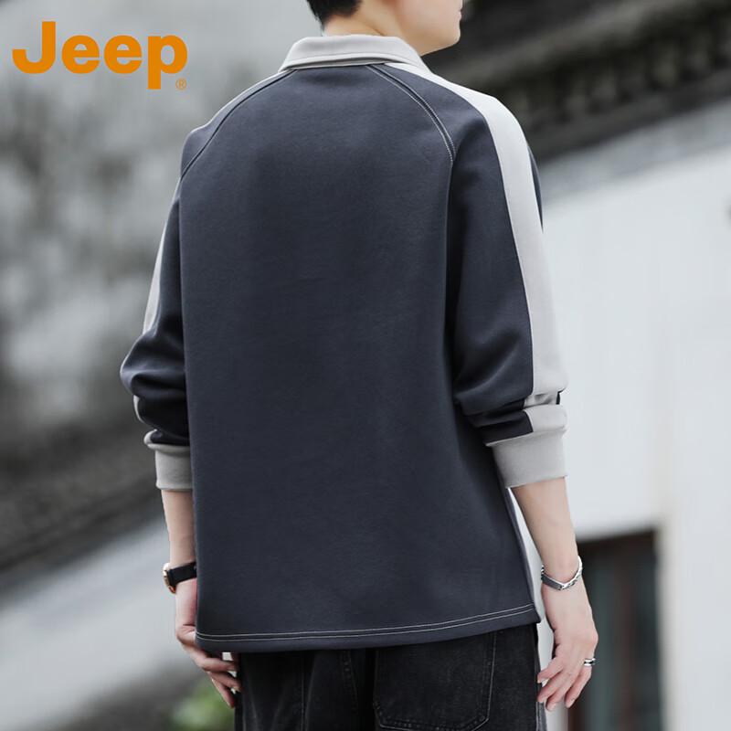 JEEP Men's Color Block Polo Sweatshirt