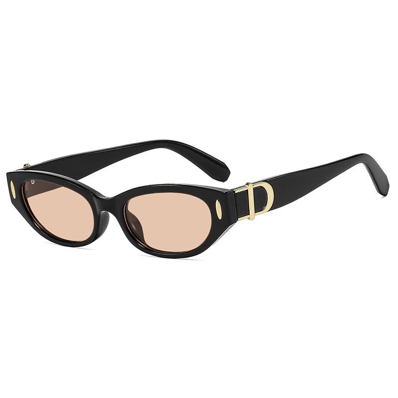 Rice Nail Small Frame Cat Eye Sunglasses New Street Photography Women's Versatile Trendy and Fashionable UV Resistant Glasses