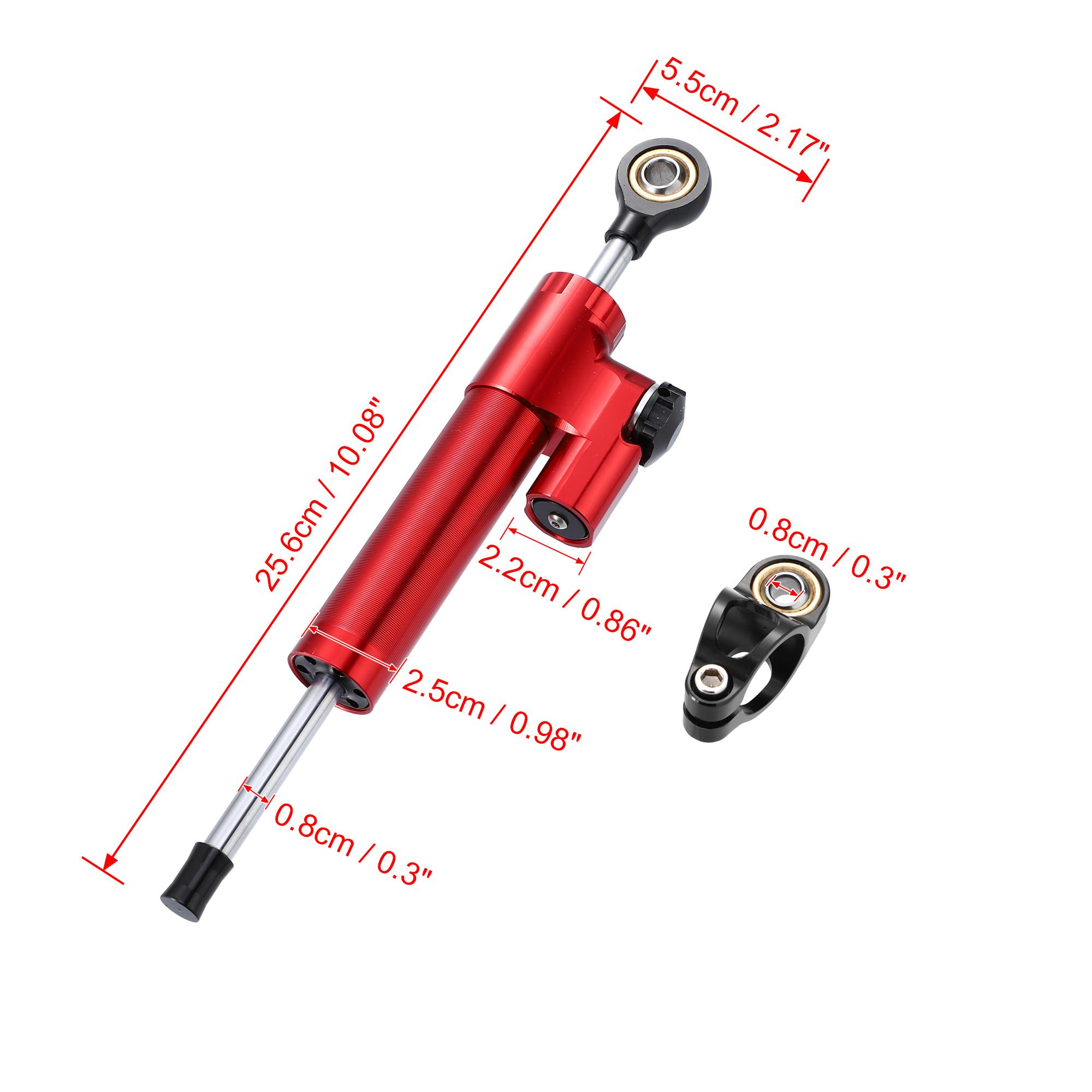 Motoforti Universal 25.6x5.5cm Motorcycle Steering Damper Red Blue Green Adjustable Linear Stabilizer for Scooters Steetbike