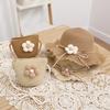 Kids Girls Flower Summer Caps Fashion Children Sunscreen Sun Hat Straw Hat Bag for Beach Baby Accessories for 2-8 Years Kids
