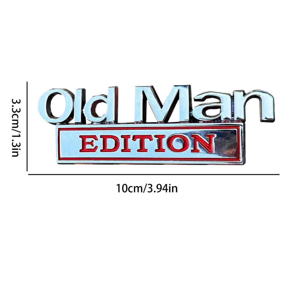 Oldman Edition 3D Emblem | Old Man Edition Car Sticker | Funny 3D Metal
