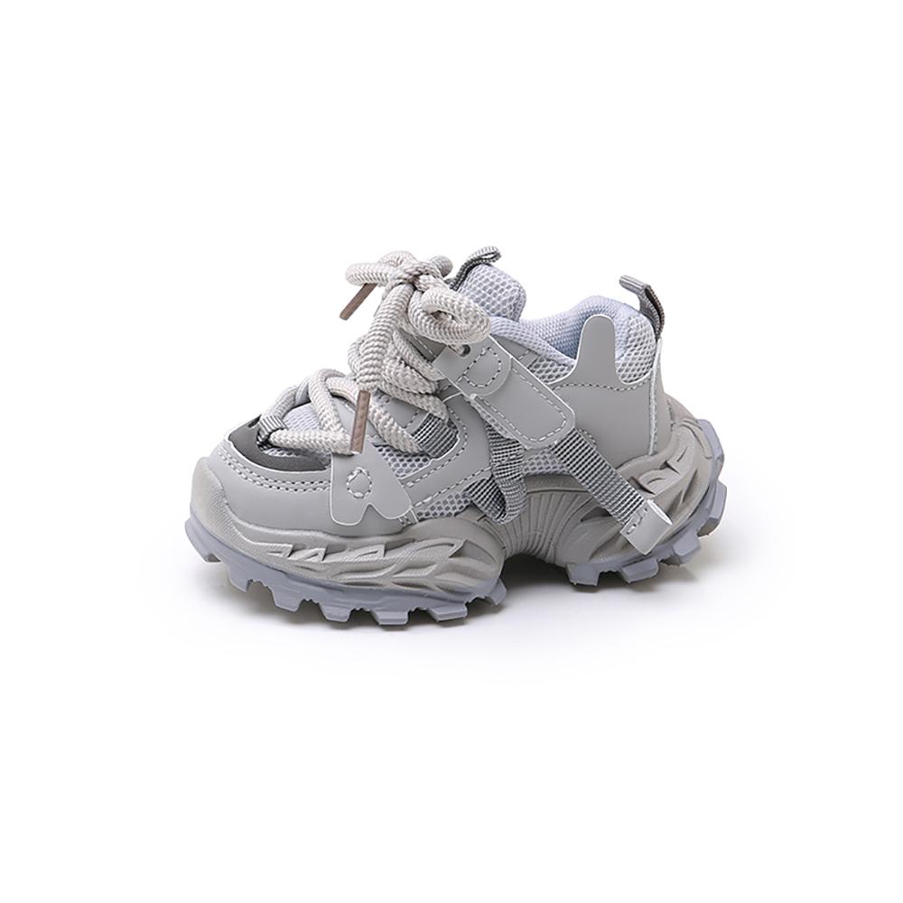 

PU Leather Sport Shoes For Children Ergonomics Baby Boy s Girl s Sneakers Soft-soled Toddler Shoes For Kids Spring Footwear 21 серый