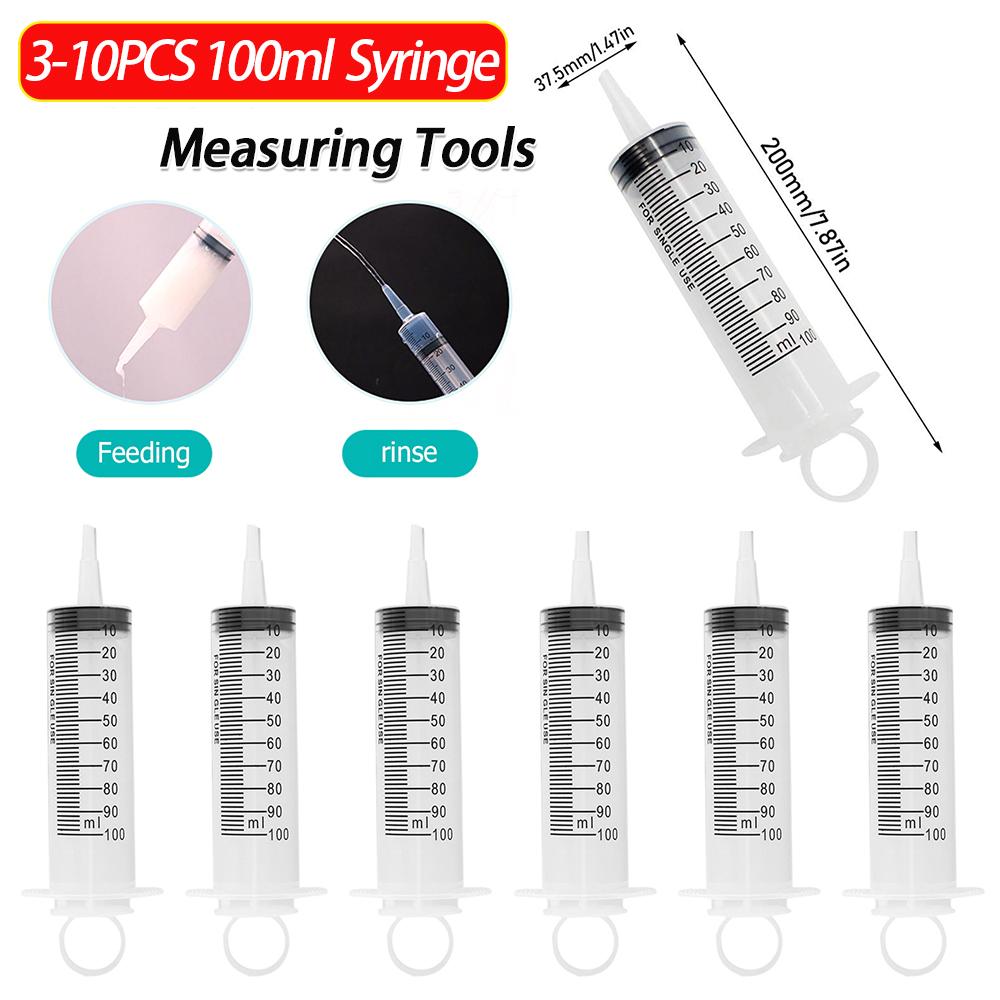 100ml Measuring Syringe Glue Filling Liquid Syringe Without Needle Plastic Syringe Watering Refilling for Industrial Hydroponics