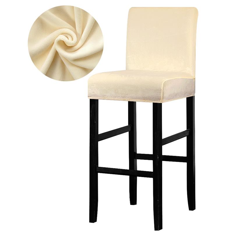 1 /2 /4 /6 Pieces Velvet Material Bar Chair Cover Large Elastic High Stool Chair Protector Seat Case Used For Dining Room
