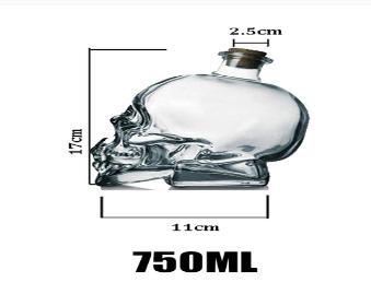 Crystal Skull Head Bottle Whiskey Vodka Wine Decanter Bottle Whisky Glass Beer Glass Spirits Cup Water Glass Bar Home