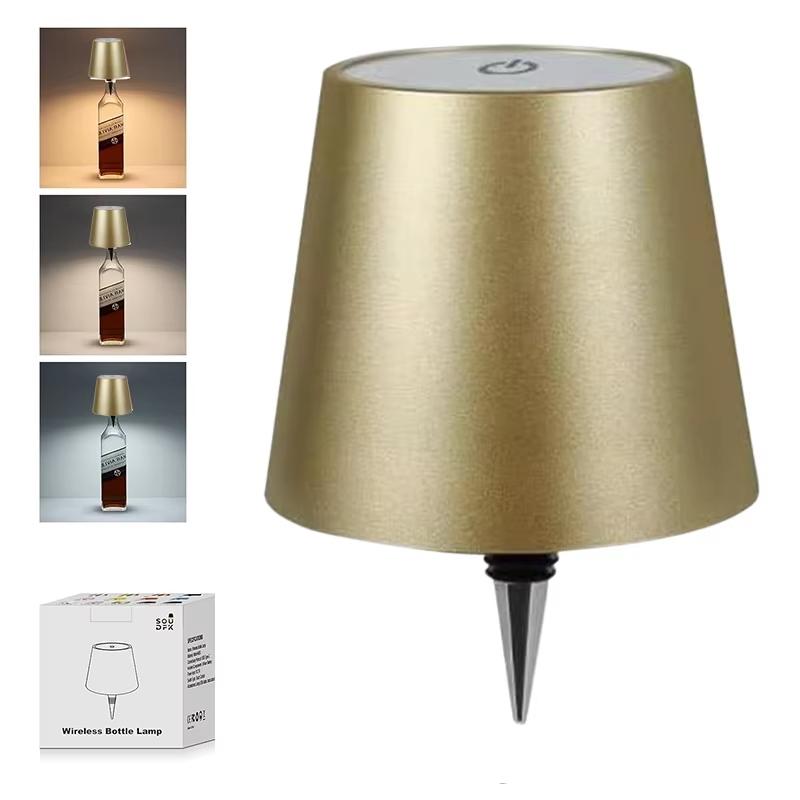 LED Table Lamp Touch Sensor Rechargeable Desktop Night Light 3 Colors Dimming Wireless Reading Lamp For Hotel Bar Bedroom Decor