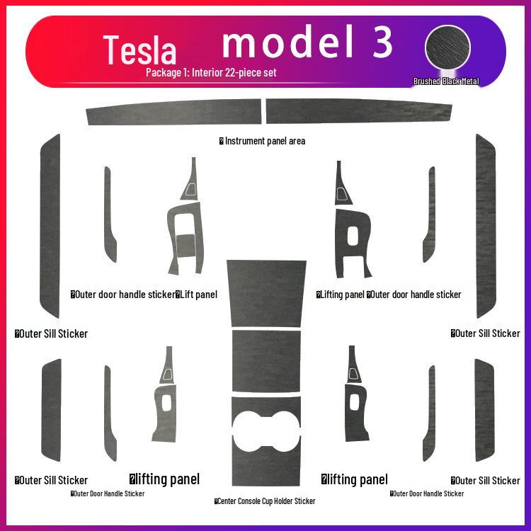 Carbon Fiber Anti-Kick Film for Tesla Model 3/Y (2021) Center Console Interior