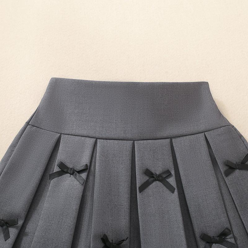 Academy Style Solid Pleated Skirt for Girls, Spring/Autumn Collection 2025