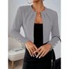 Blazer court uni à manches longues ajusté pour femme