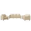 3 Piece Sofa Set with Cushions Cream Fabric