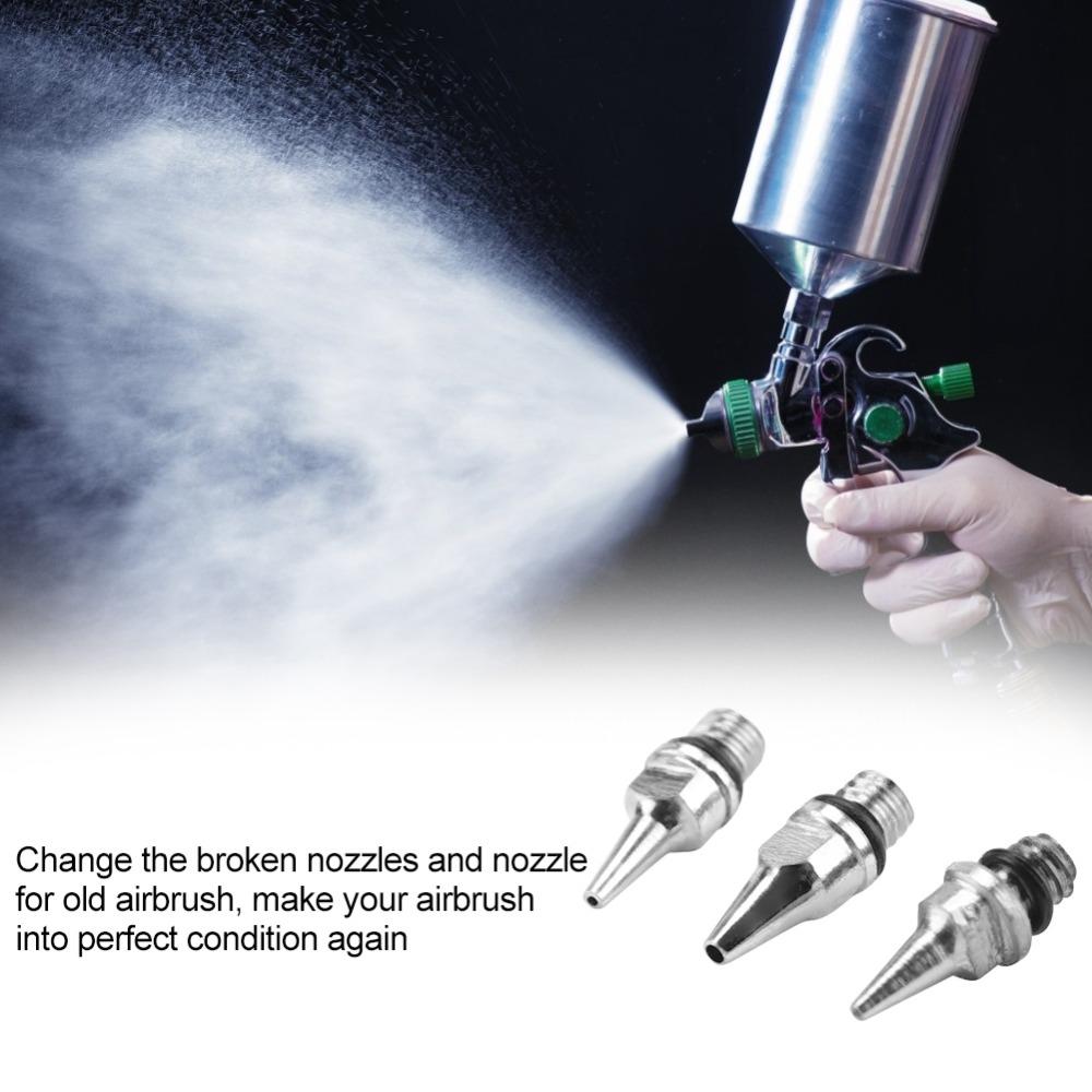 3Pcs Complete with Nozzle Cap and Needle Airbrush Nozzle Nozzle Cap Spray Tool Repair