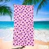 Absorbent Quick Dry Microfiber Beach Towel - Yellow Plaid with Blue Bows, Lightweight Sand Free Blanket for Picnic Travel Pool