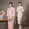 New Chinese-style Improved Cheongsam 1011 New Retro National Style Seven-quarter Sleeve Stand-up Collar Elegant Temperament Cheongsam Dress Women