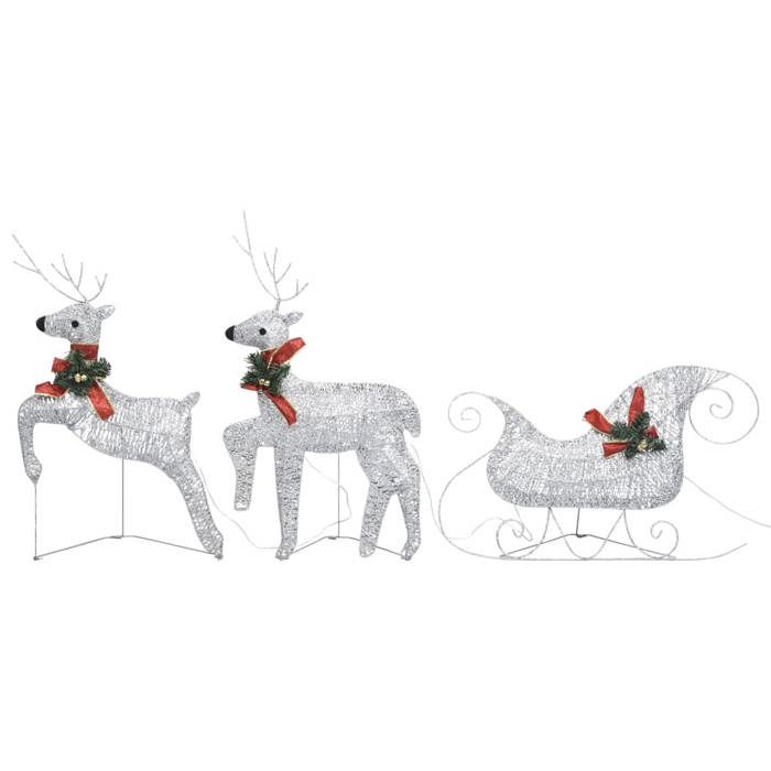VidaXL Reindeer and Sleigh Christmas Decoration 60 LED Clear Lighting Christmas Illumination Living Room Children's Room 289978