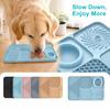 Silicone Pet Slow Feeder Lick with Strong Suction Cup Non- Dog Bowl Bowl Feeding Pad Rectangle