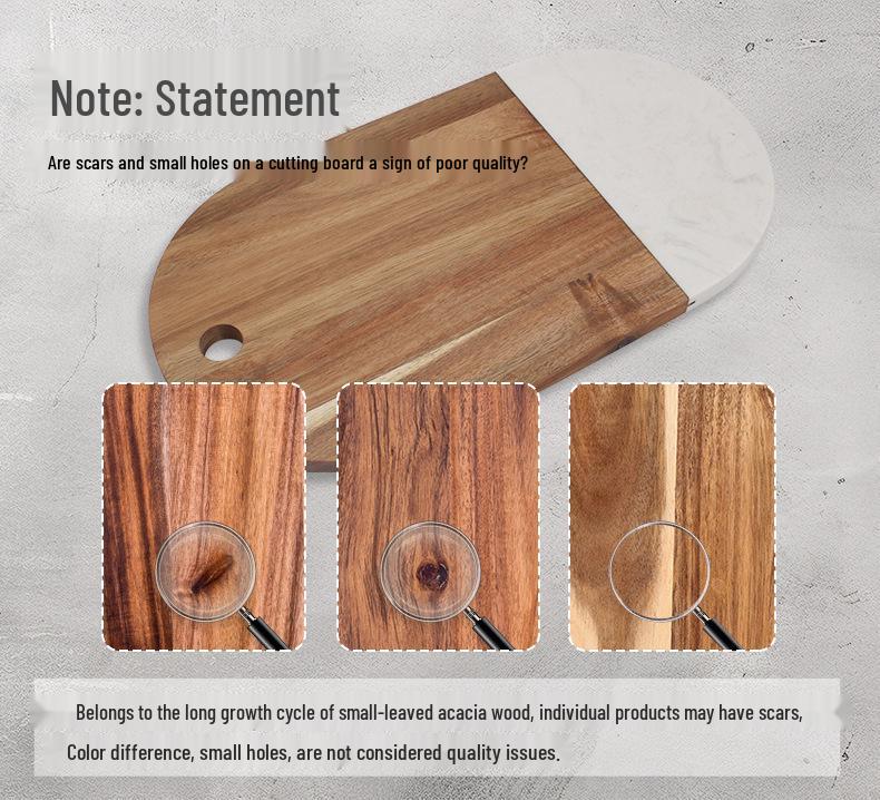 DL014 Marble Inlaid Wood Cutting Board - Home Kitchen Chopping Tool