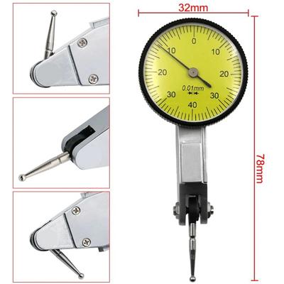 Electronic Digital Dial Indicator 0-0.8mm Precision 0.01mm Gage Digital, 240° Rotation Function, Universal Flexible Magnetic Base Stand Holder