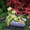 1 Pcs Simulation Mini Frog Resin Ornament Miniature Figurine Landscaping Home Garden Decoration Micro Landscape Terrarium Craft