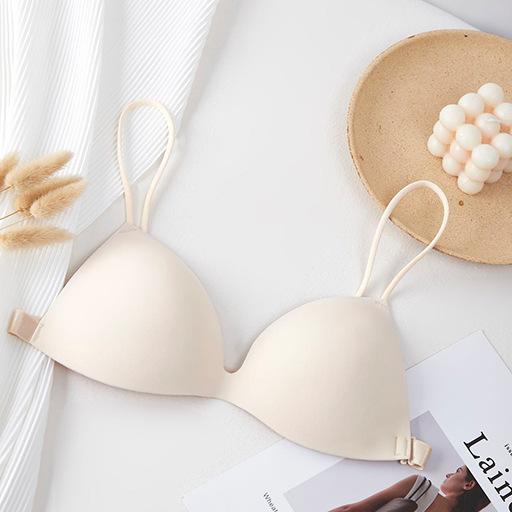 Traceless Beautiful Back Underwear Thin Internet Celebrities Gather Triangle Cup Without Steel Ring Sexy Small Bra Shoulder Thin Shoulder Straps