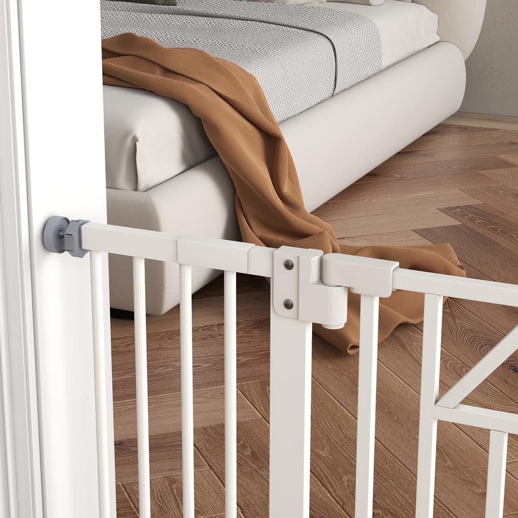 Automatic Dog Gate for Small and Medium Dogs, Made of Steel and PA, 74-100x76 Cm, White