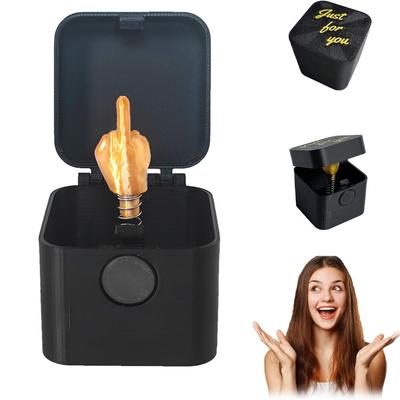 Creative Press Finger Surprise Gift Box Hot Stamping Funny Finger In a Box With Button White Elephont Gifts for Adults