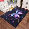 Glow Butterfly Floral Area Rug,Non-Slip Soft Carpet for Living Room Bedroom,Cute Cartoon Decorative Floor Mat for Kids Room