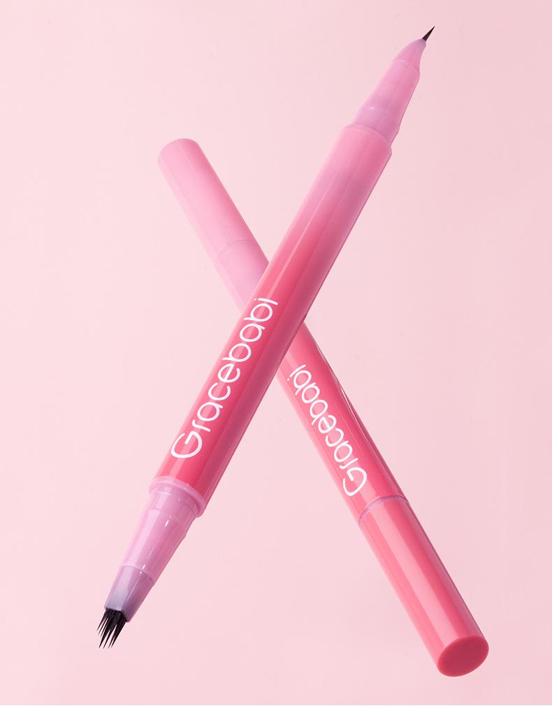Gracebabi Dual-Ended Long-Lasting Eyebrow Pencil for Natural, Bold Brows - Beginner Friendly and Fade-Resistant.