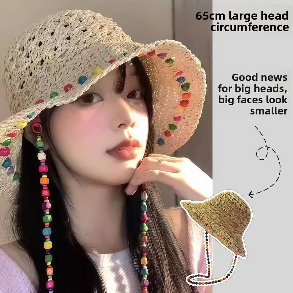 Yuna Style Straw Hat With Wide Brim For Sun Protection And Beach Wear