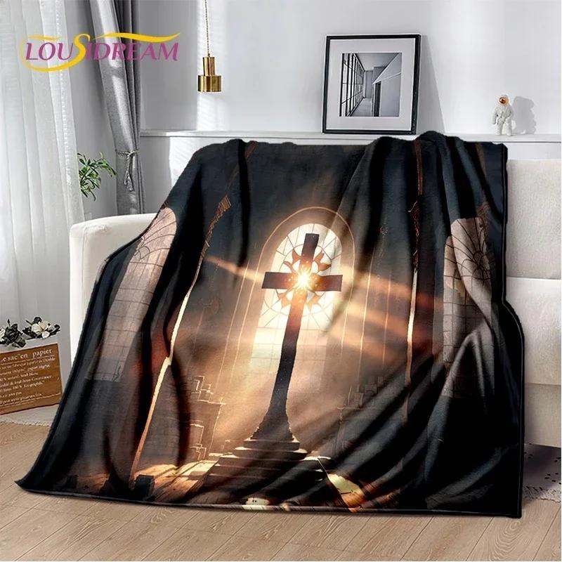3D Pray Holy Bible Cross Jesus Soft Flannel Blanket for Bed Bedroom Sofa Picnic,Throw Blanket for Cover Outdoor Leisure Nap Gift