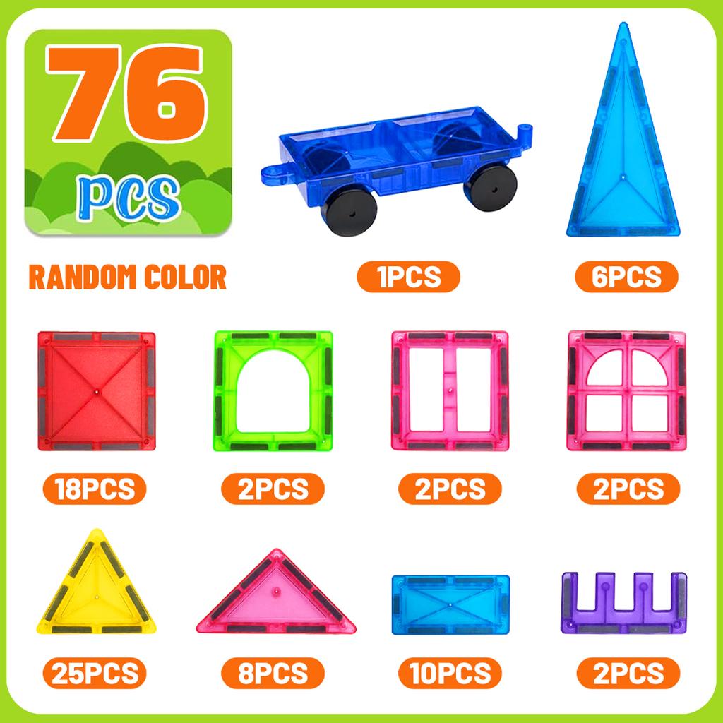 Magnetic Building Blocks Construction Set Montessori Sensory Educational DIY Toy For 3Years+ Old Kids Boys Girls Gifts