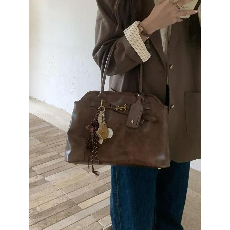 Borse Tote da Spalla da Donna di Grande Capacità Borsa Cartella da Lavoro da Donna in Pelle PU Design Vintage Borse a Mano Femminili per il Pendolarismo Quotidiano Portafoglio