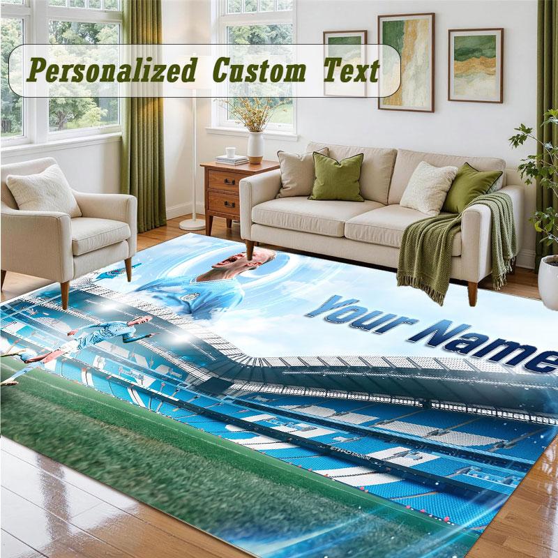 Crystal Velvet Square Rug Custom NameErling Haaland Pattern Non Slip Home Floor Decor Rug