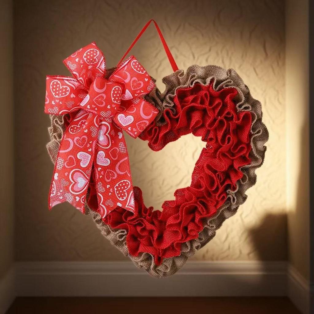 Valentine Decorations Artificial Heart Wreath for Window Wall Front Door Indoor Outdoor Home Decor
