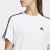 Adidas Striped Logo Print Casual Cropped T-shirt for Women, White