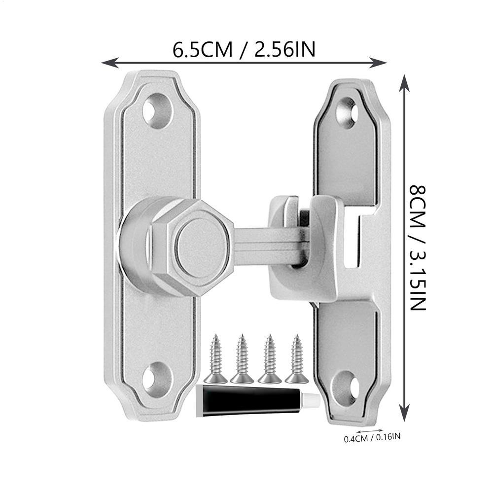 

Sliding Barn Door Latch Heavy Duty Screen Door Locking Security Hook Latch Zinc alloy Safety Bolts Gate Latch Garage Slide Latch срібний