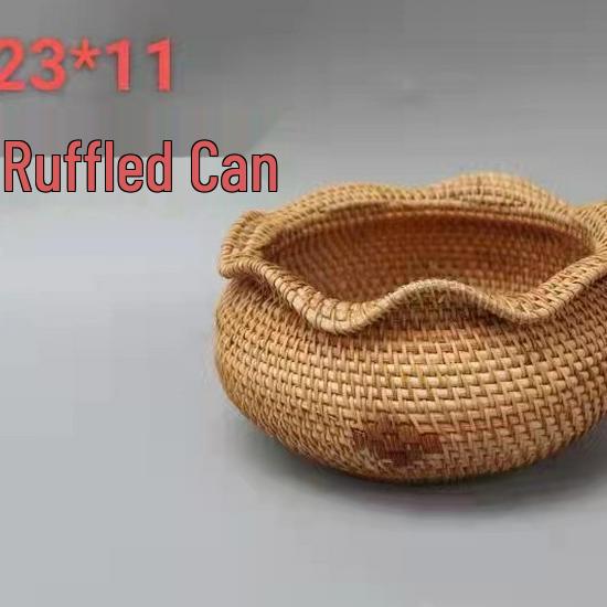 Woven Rattan Storage Basket with Lid - Multipurpose Organizer for Snacks, Jewelry, and Chess