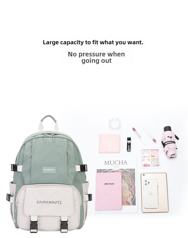 Japanese Waterproof Oxford Cloth Backpack - Large Capacity, Lightweight, Simple Design for Female College Students