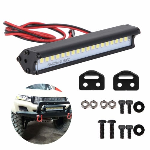 RC Car LED Roof Light Bar, High Brightness, for Traxxas TRX6/TRX4/SCX10 1/10 Scale RC Crawlers, Deformation Resistant, 18 Beads, 83mm Long, Easy Insta