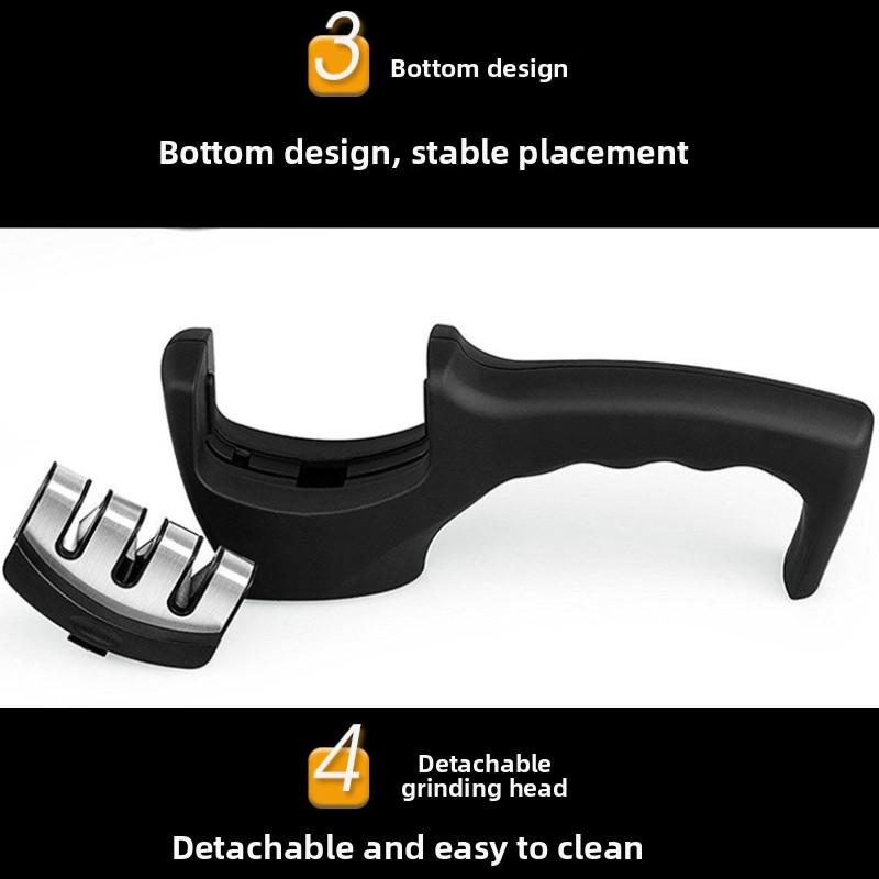 304 Three-stage Knife Sharpener Manual Household Fast Knife Sharpener Handheld Kitchen Multifunctional Kitchen Knife Diamond Sharpening Stone