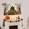 Withered Tree Wall Decorations Happy Halloween Stickers Moonlit Castle Pumpkin Clings Waterproof Decorative Glass Door Stickers Haunted House Decals