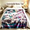 Fantasy Magic Theme Custom Blanket Personalized Name & Text Customized Soft Warm Throw Blanket Home Decor