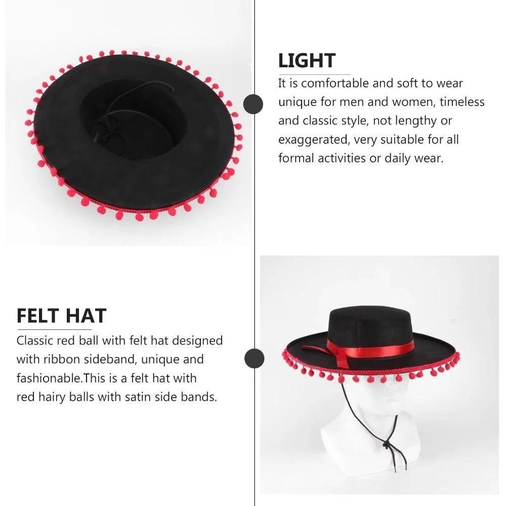 Fuzz Ball Mexican Sombrero Hats Stage Performance Spanish-style Hat Mexican Hat Costumes  Halloween