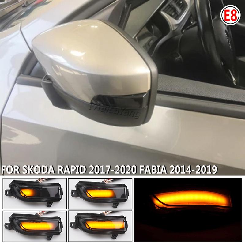 Side Wing Mirror Indicator Dynamic Turn Signal LED Light For Skoda Fabia 2014 2015 2016 2017 2018  Rapid 2017-