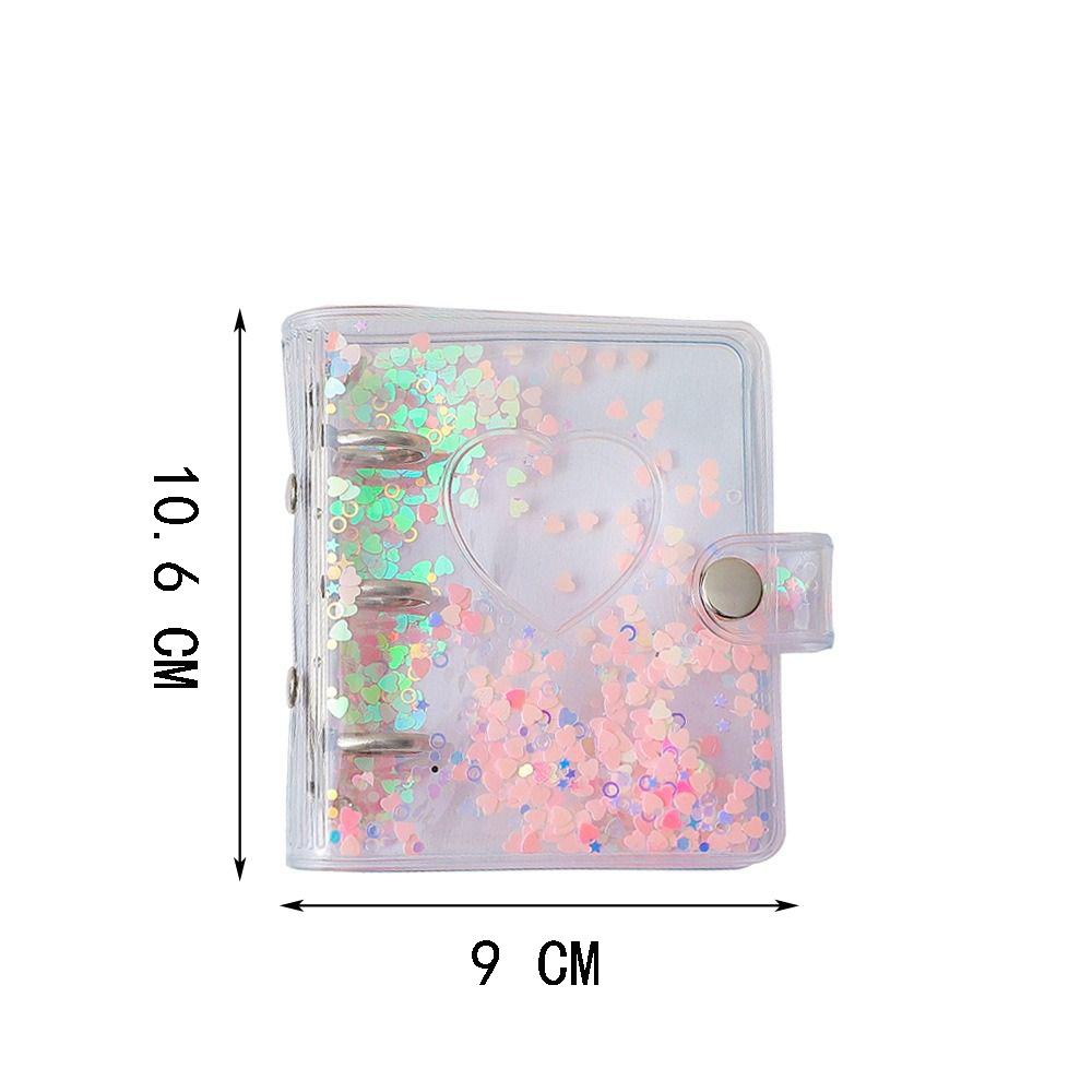 3 Inch 3-Holes Binder Photo Album Glitter Sequin Home Picture Case Storage Name Collect Book Idol Photocard Name Card ID Holder